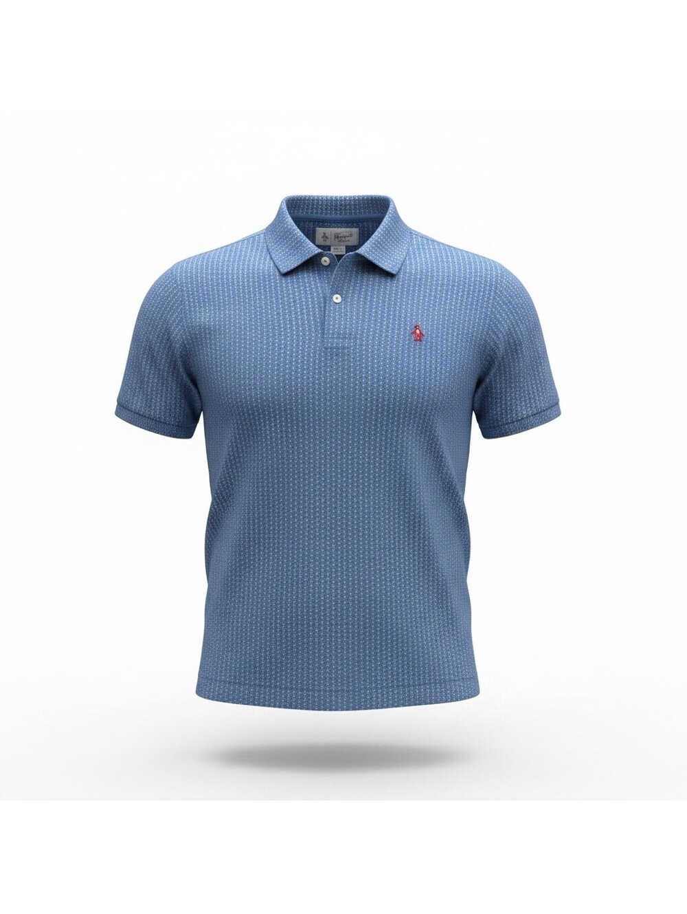 Original Penguin Heritage Slim Fit Polo Men's M Blue Geometric Logo